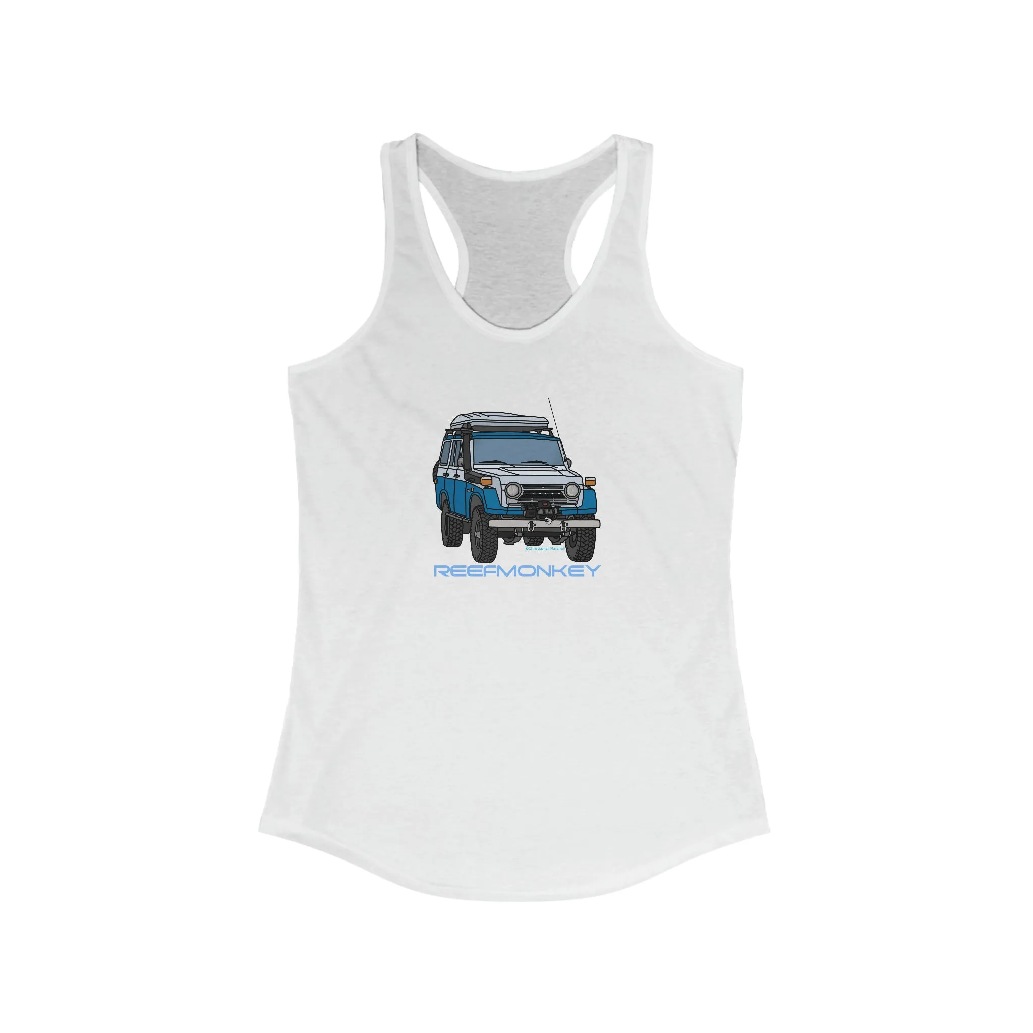 FJ55 Womens Land Cruiser Tank Top - Reefmonkey Artist Chris Marshall