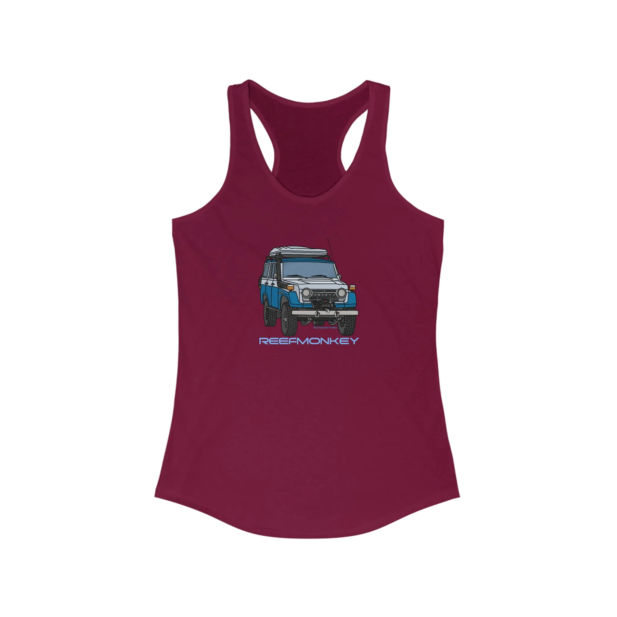 FJ55 Womens Land Cruiser Tank Top - Reefmonkey Artist Chris Marshall