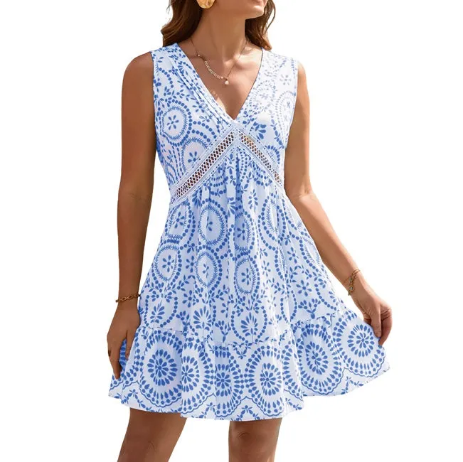 Floral Lace Boho Summer Cover Up with Pockets