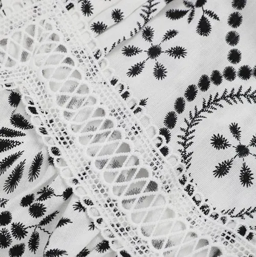 Floral Lace Boho Summer Cover Up with Pockets