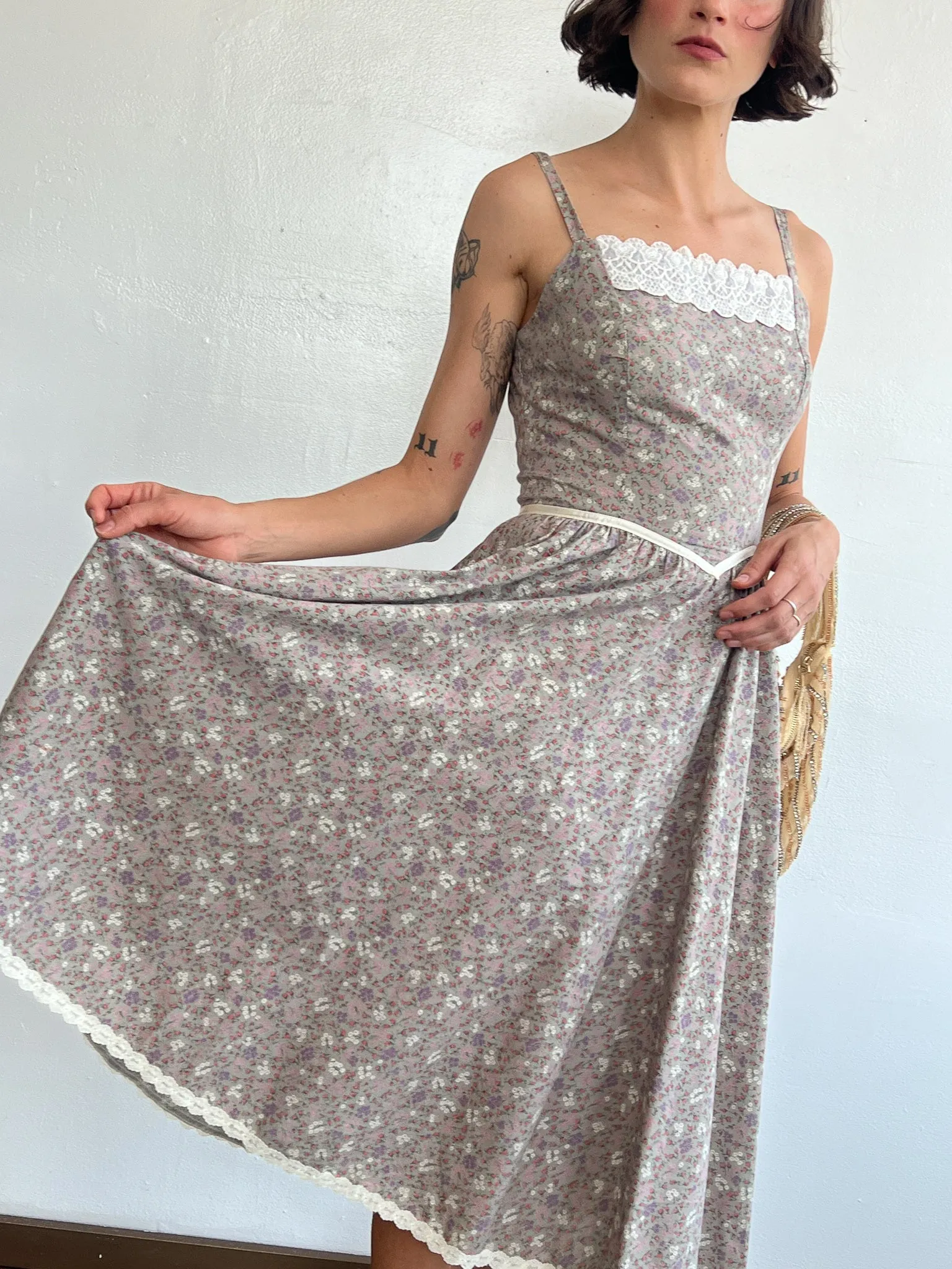 Floral   Lace Prairie Sundress (S)
