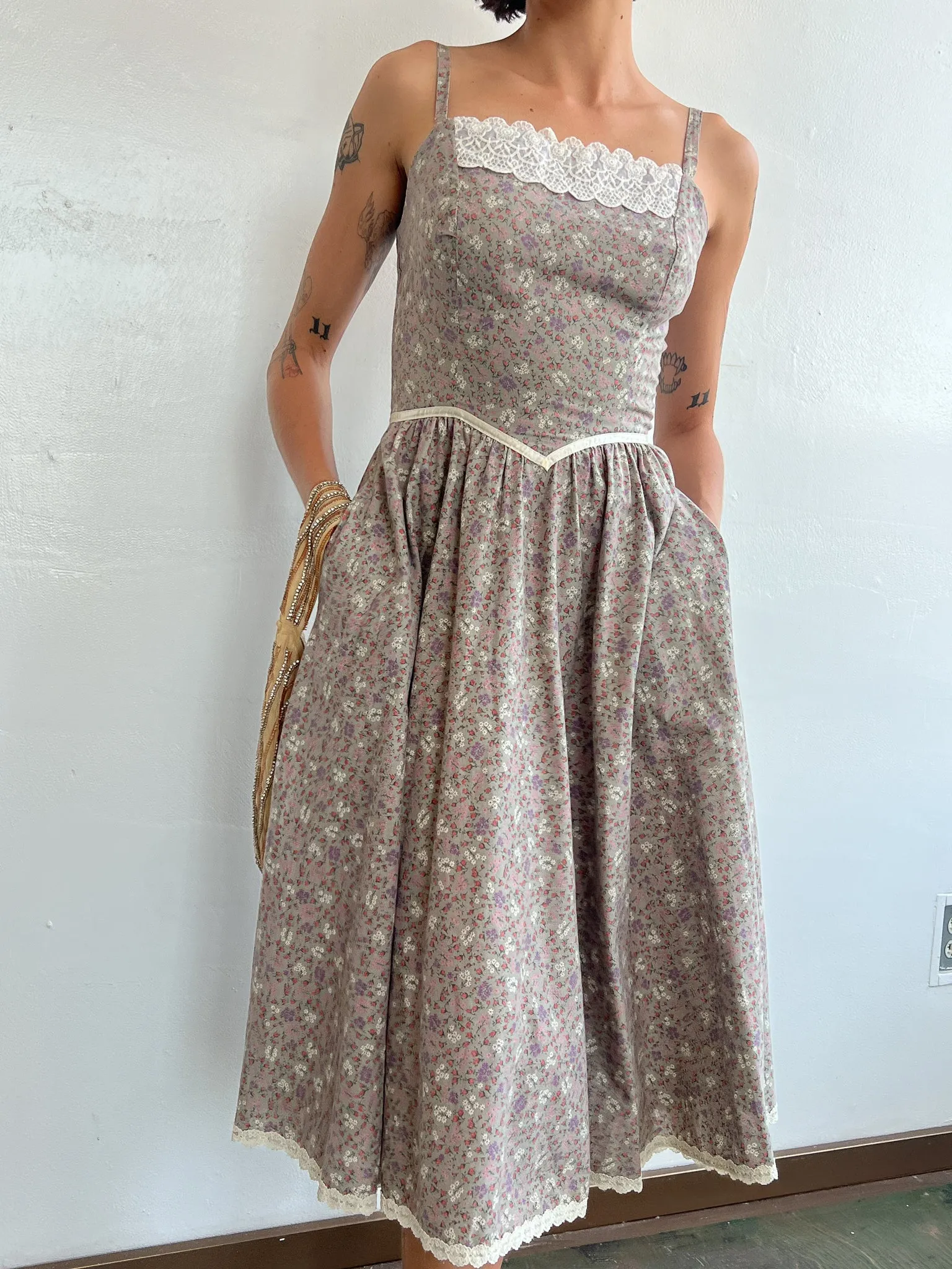 Floral   Lace Prairie Sundress (S)