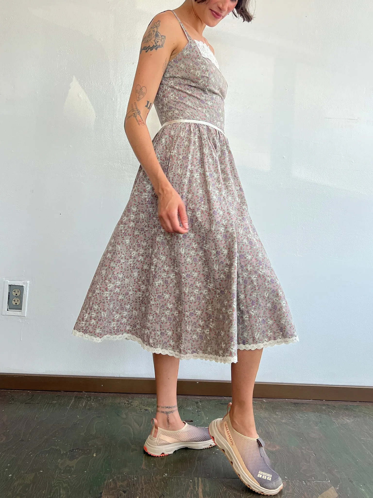 Floral   Lace Prairie Sundress (S)