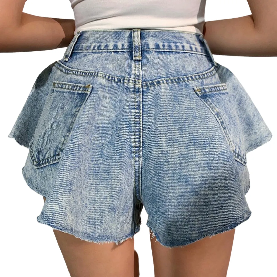 Flutter Denim Shorts