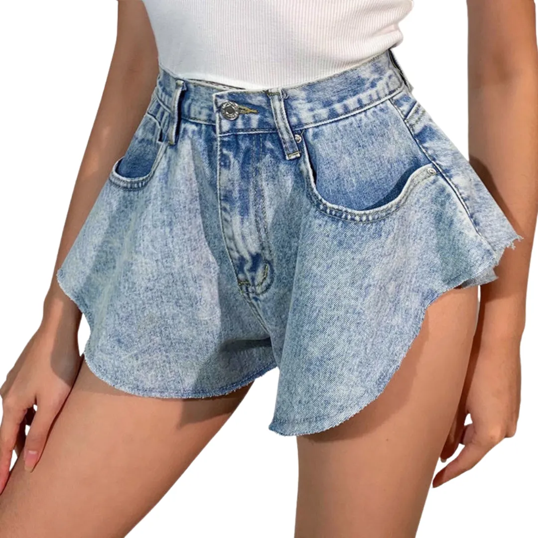 Flutter Denim Shorts