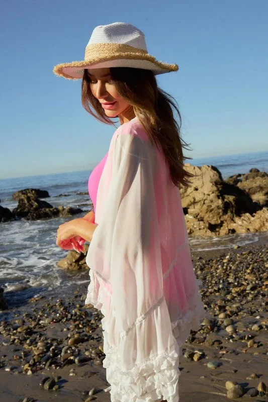 Frilly Cream Kimono/Cover-Up