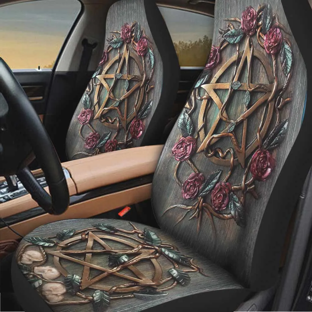 Fron Car Seat Covers With 3D Pattern Print Mystical Witch