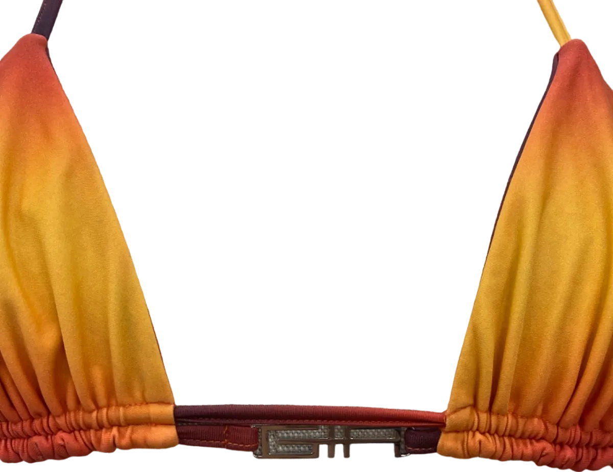 Gia Orange Yellow Gradient Bikini Top UK XS