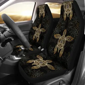 Gold Tribal Turtle Polynesian Design Car Seat Covers
