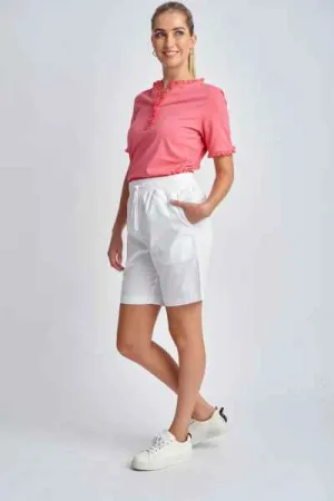 Goondiwindi Cotton - Relaxed Cotton Shorts - White - Womens Fashion