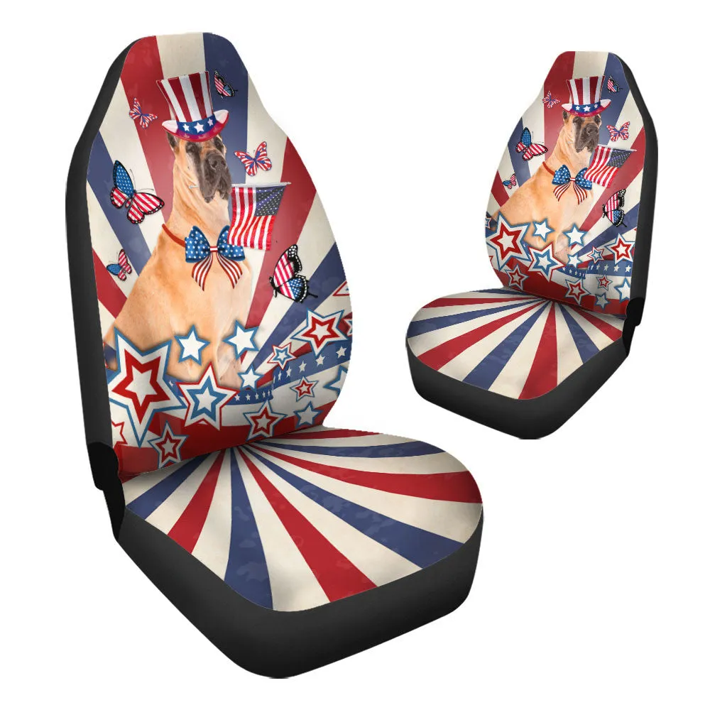 Great Dane Inside American Flag Car Seat Covers