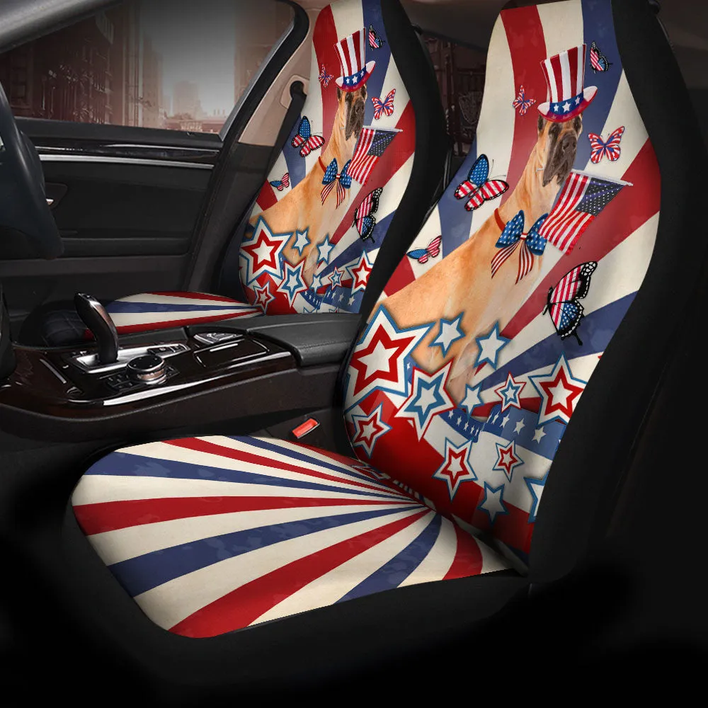 Great Dane Inside American Flag Car Seat Covers