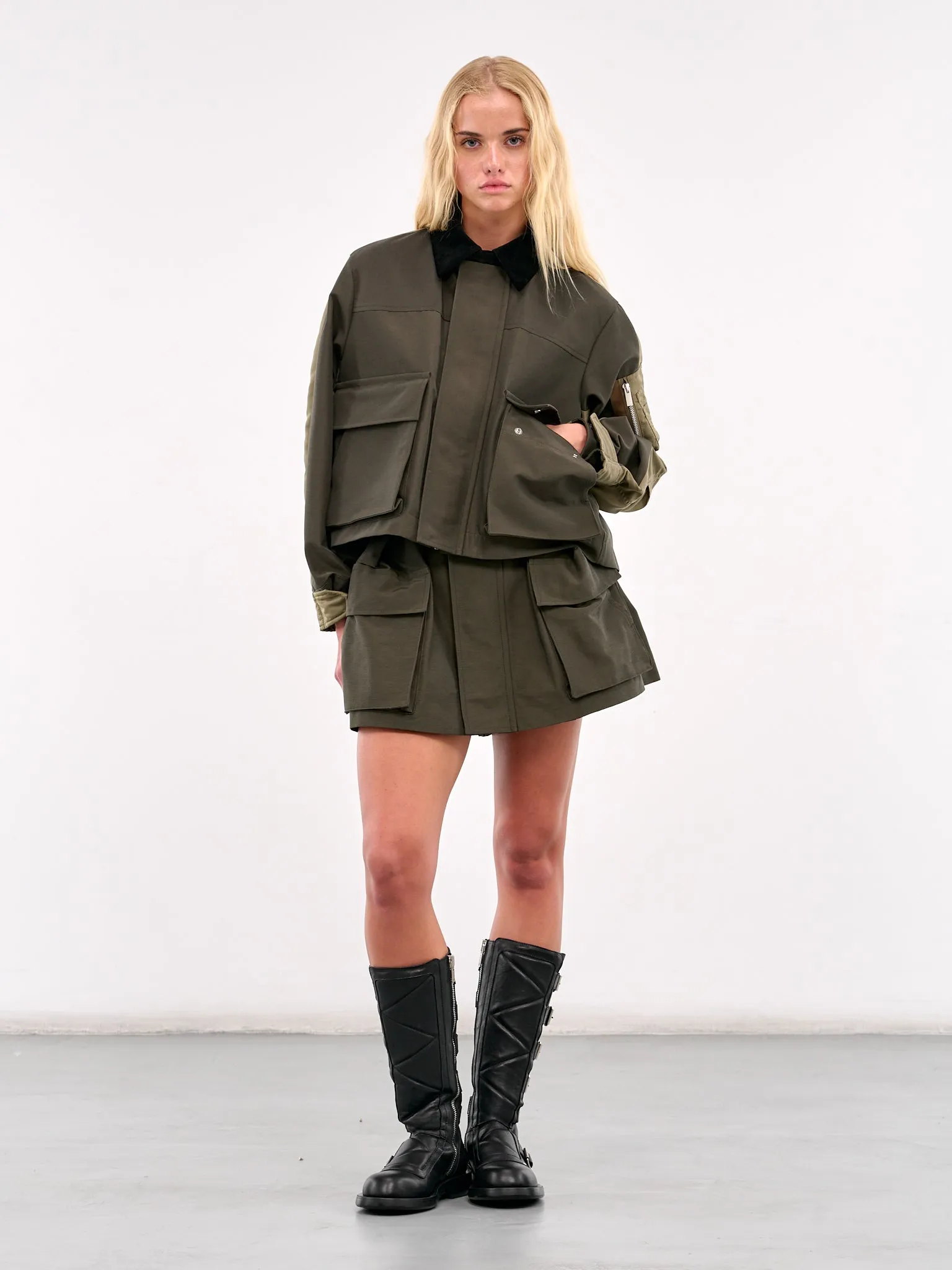 Hybrid Cargo Skirt Shorts (25-07884-501-KHAKI)