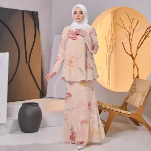 Jawhara Flare Kurung Set  Floral Print