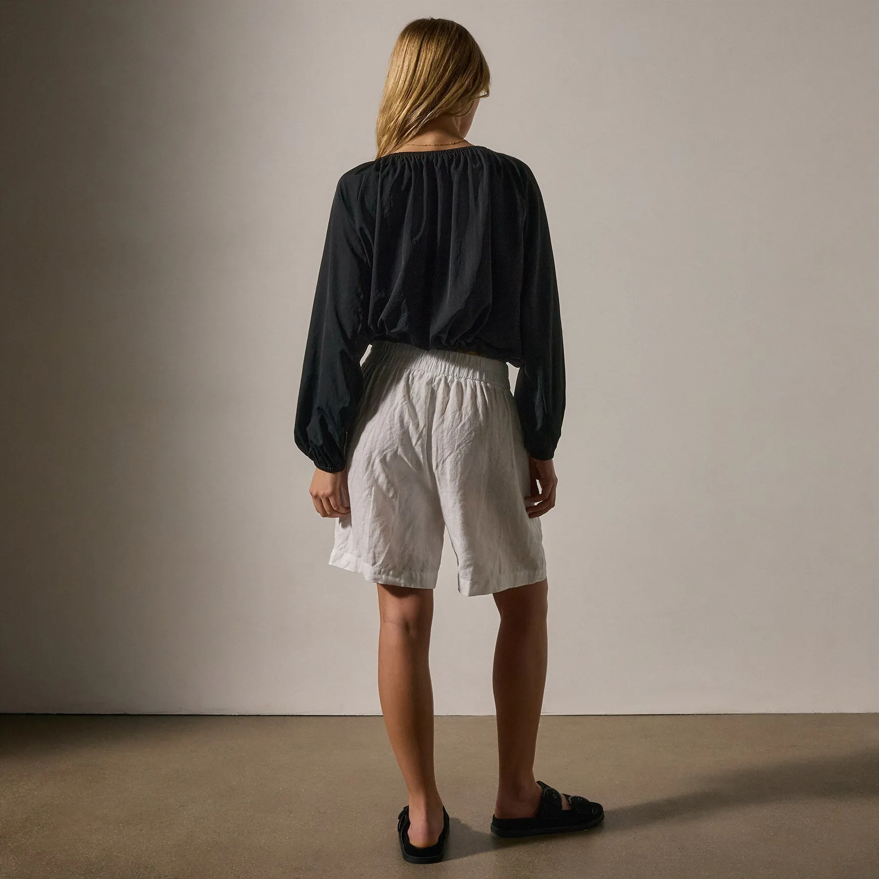 Lightweight Matte Sateen Blouse - Black