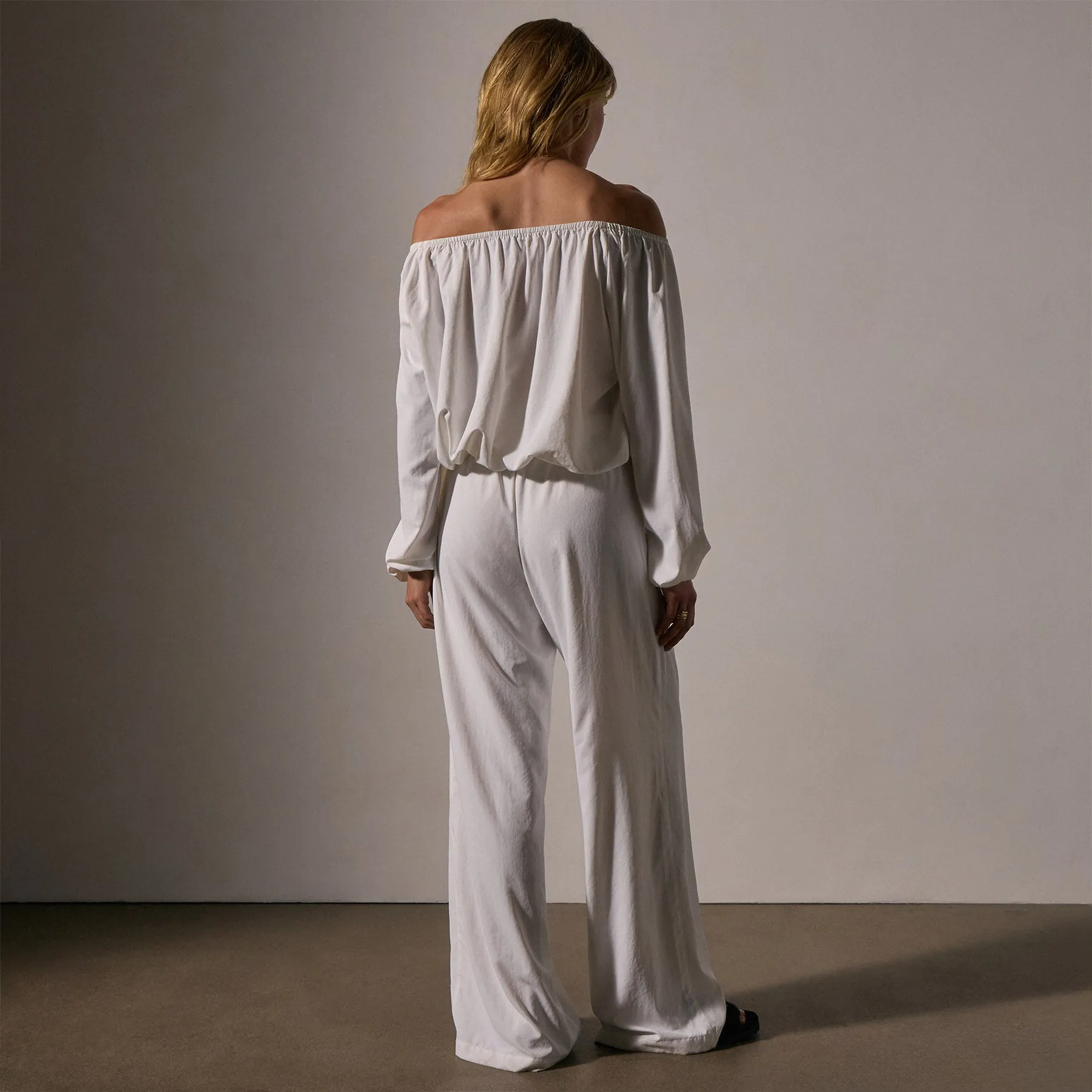 Lightweight Matte Sateen Blouse - White
