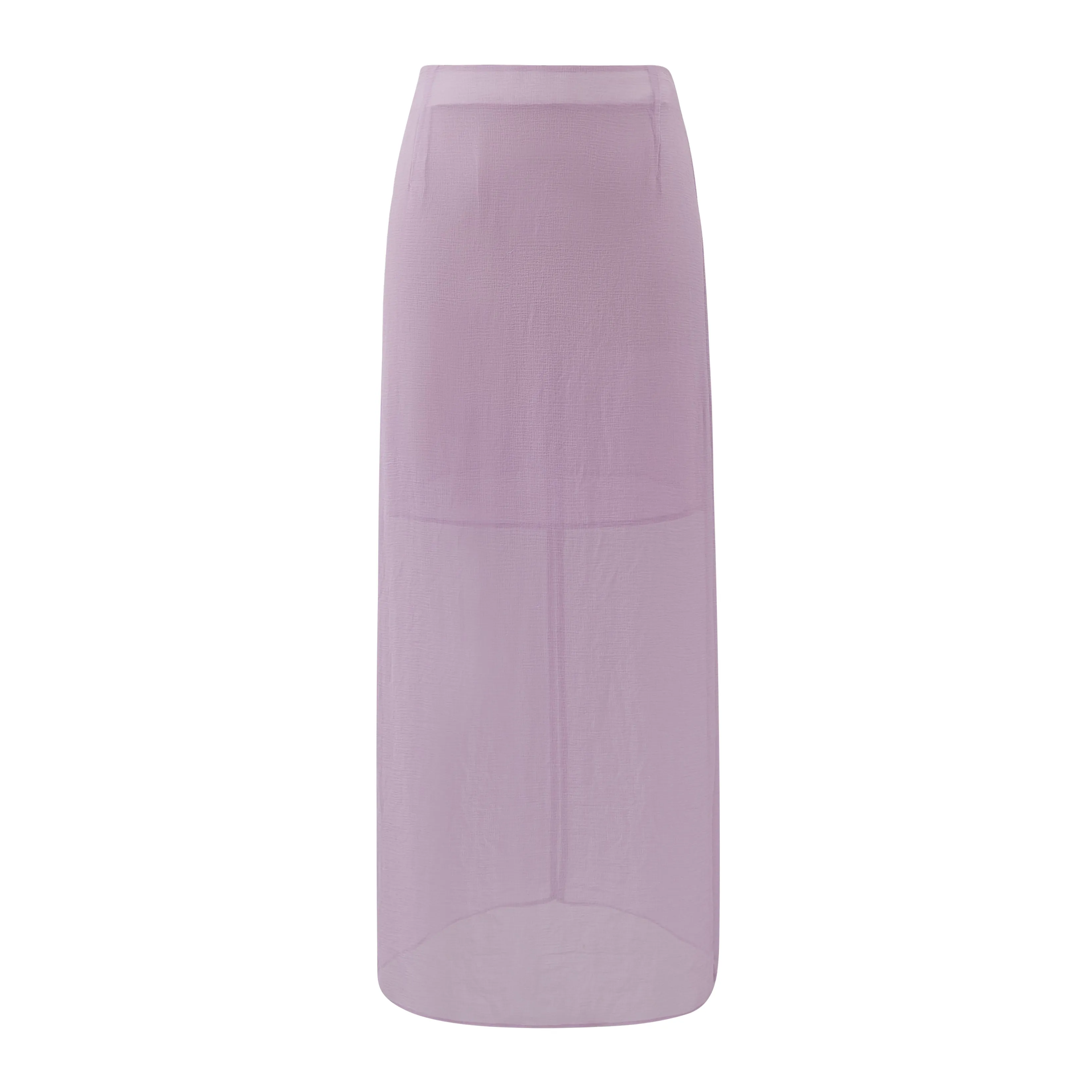 Lilac crinkle chiffon long pencil skirt