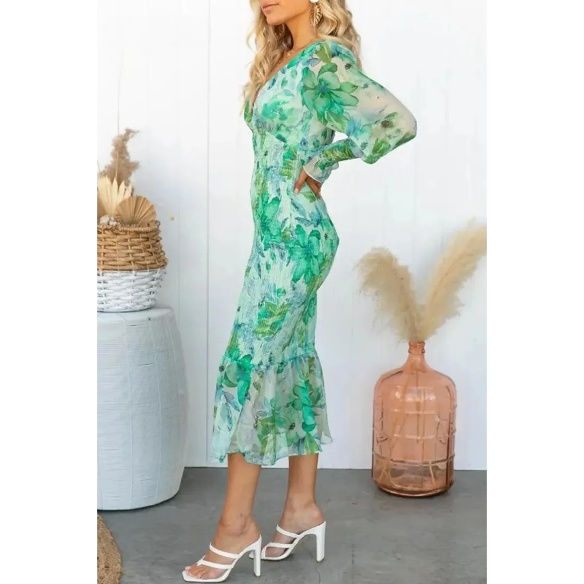 Lindy™ | Floral Print Midi Dress