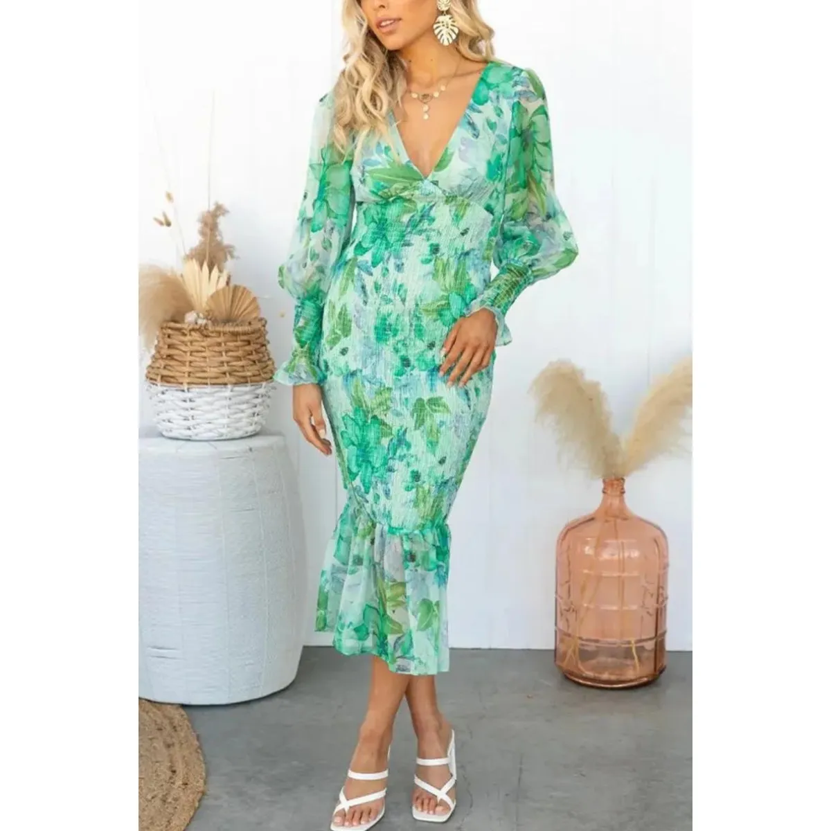 Lindy™ | Floral Print Midi Dress