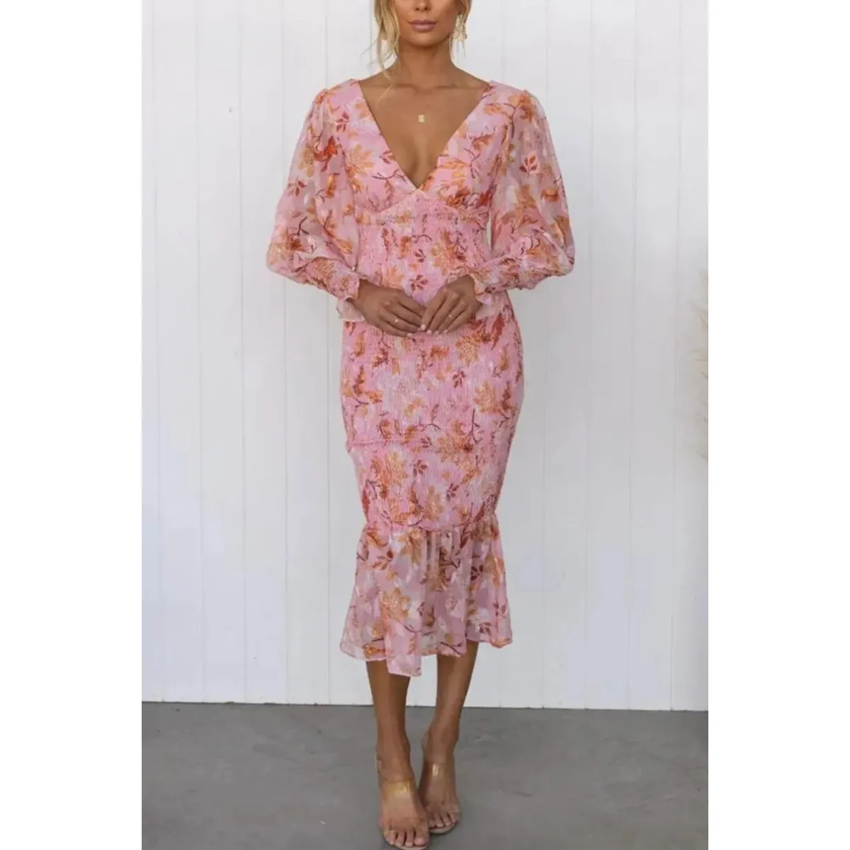 Lindy™ | Floral Print Midi Dress