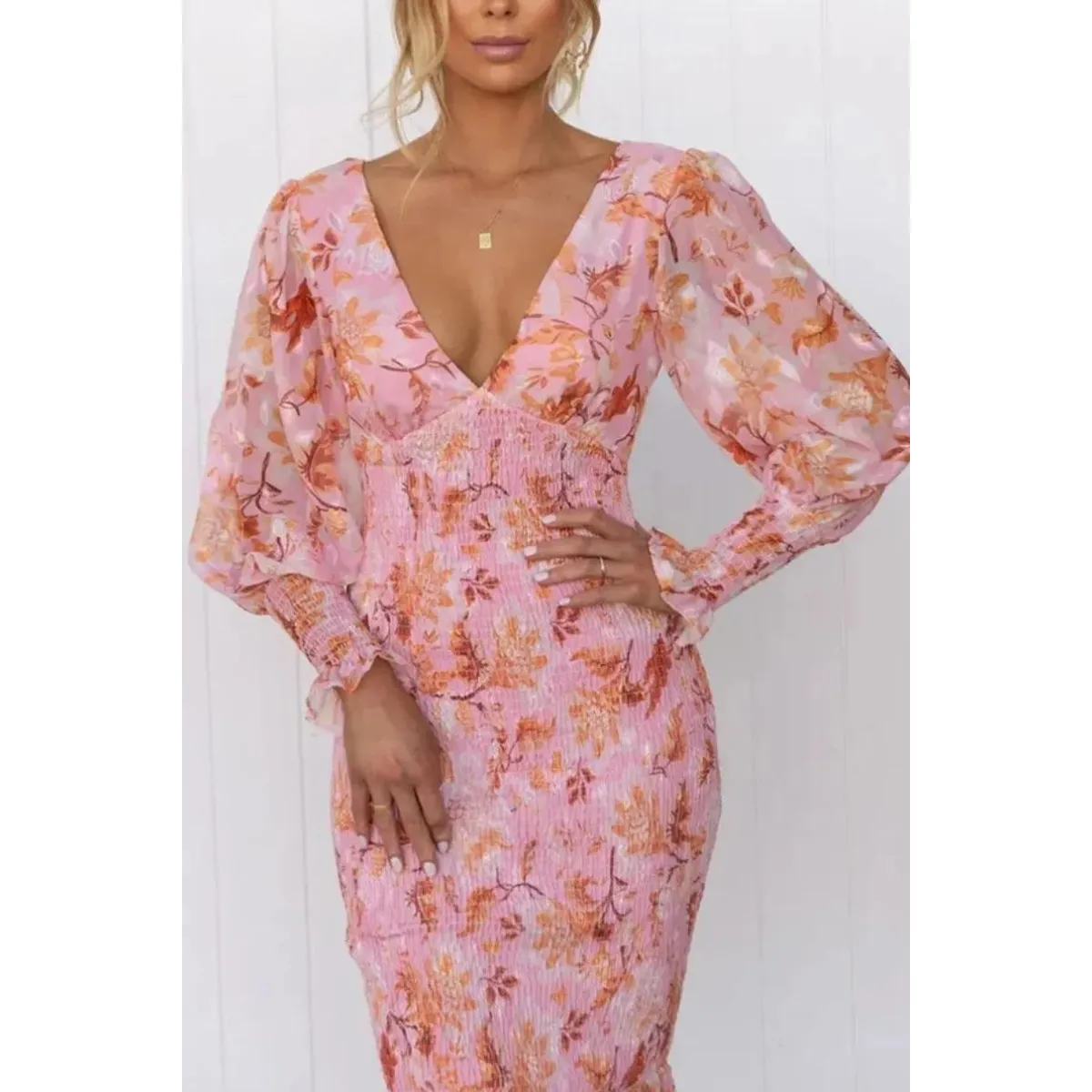 Lindy™ | Floral Print Midi Dress