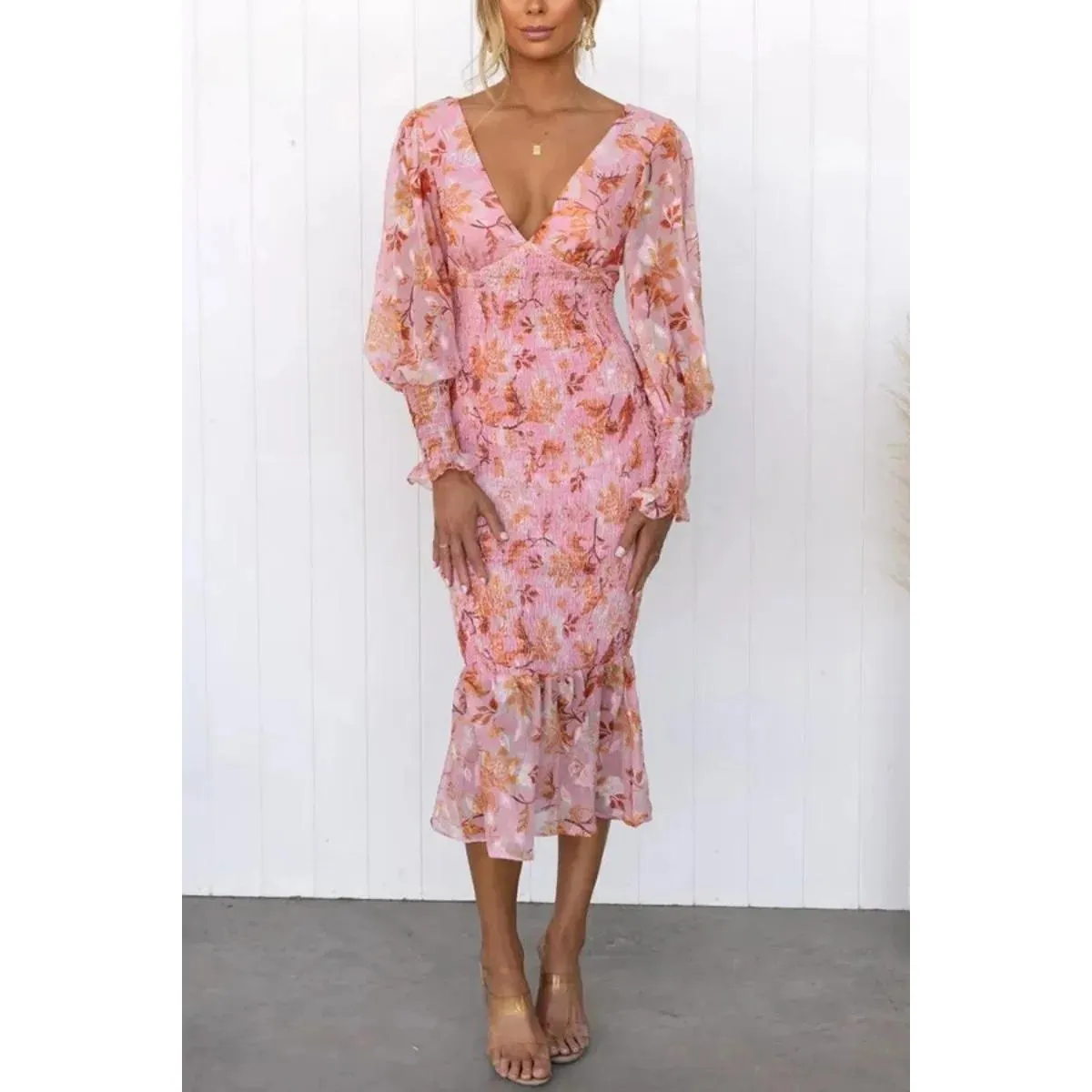 Lindy™ | Floral Print Midi Dress