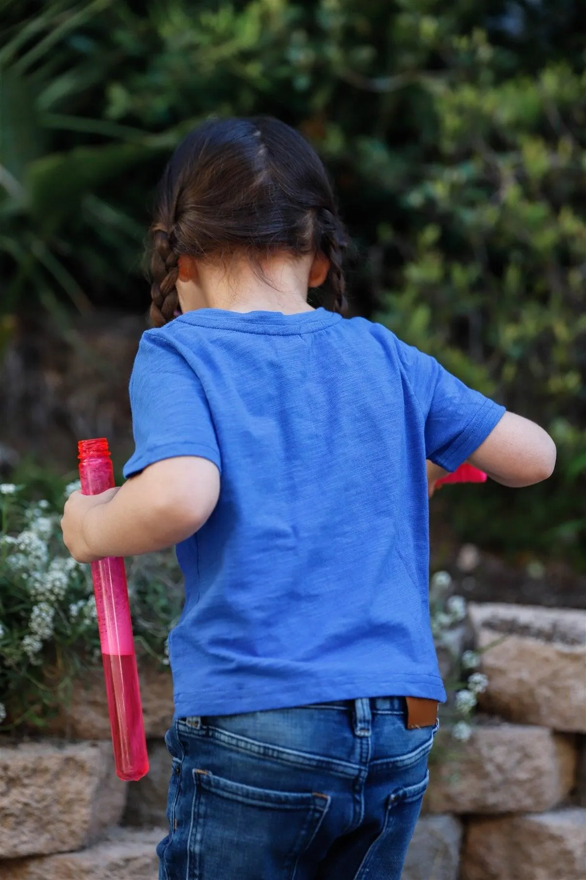 Little Toddler Girls Royal Blue Cotton Velour "Bike" Detail Top