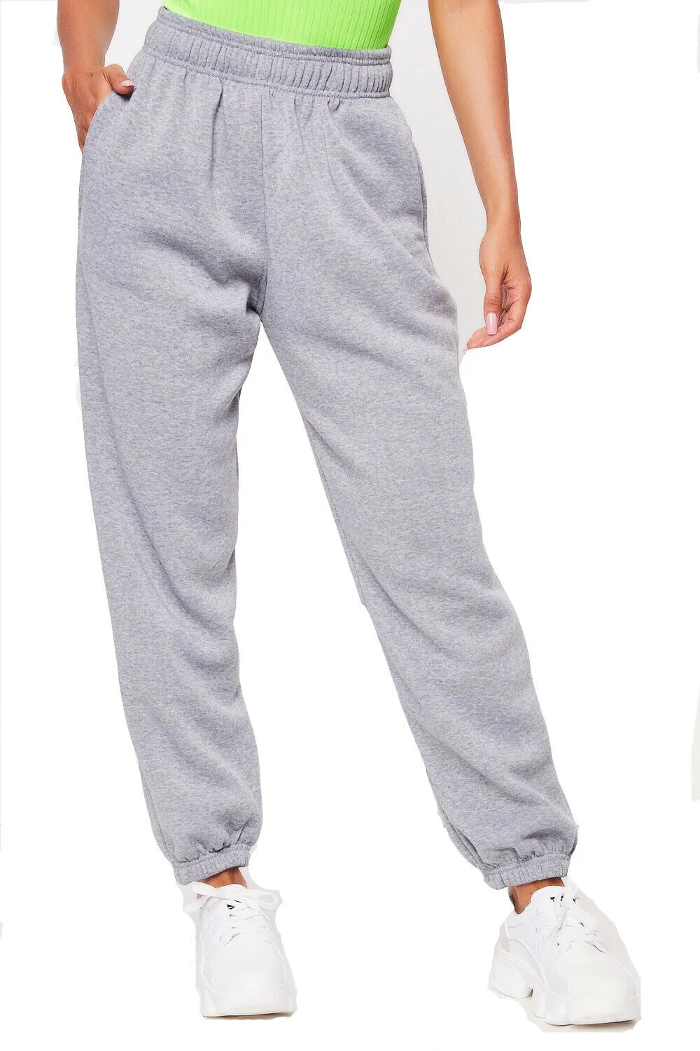 Loose Elastic Waist Solid Ankle Length Pants