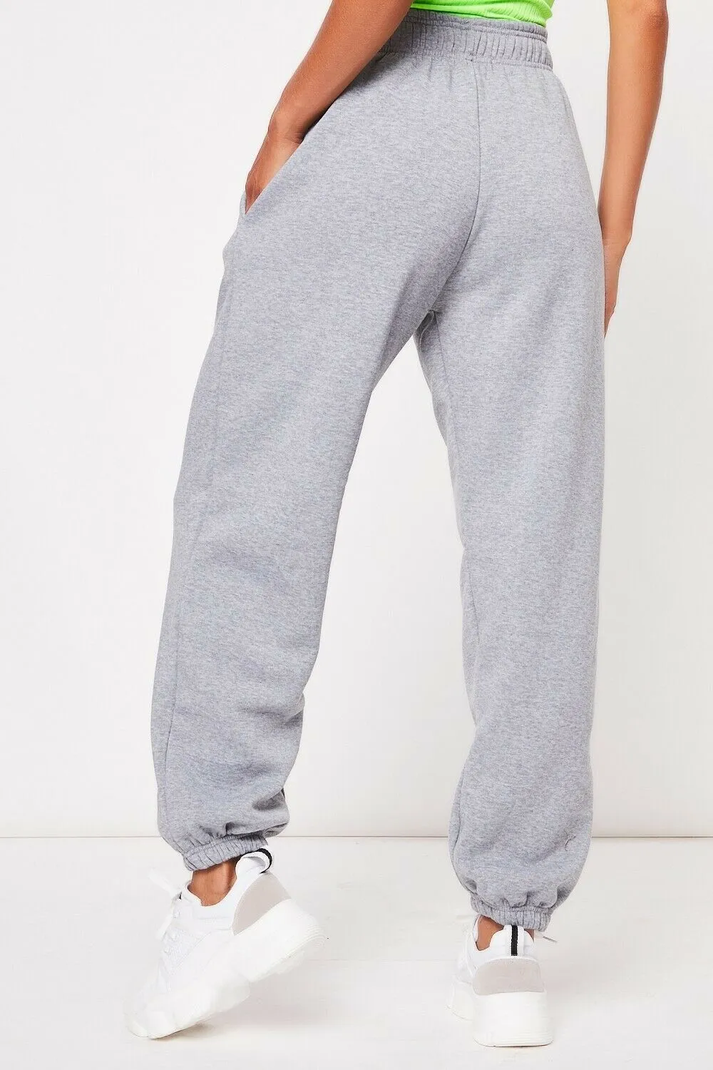 Loose Elastic Waist Solid Ankle Length Pants