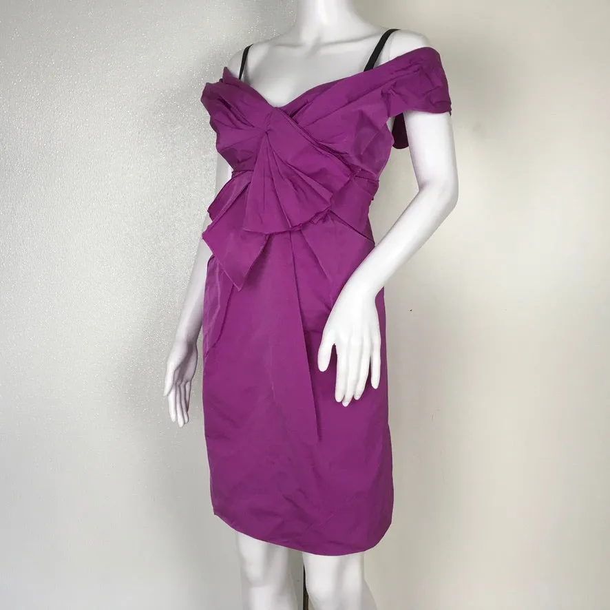 Marc Jacobs Fucshia Color Boat Neck Cap Sleeves Dress