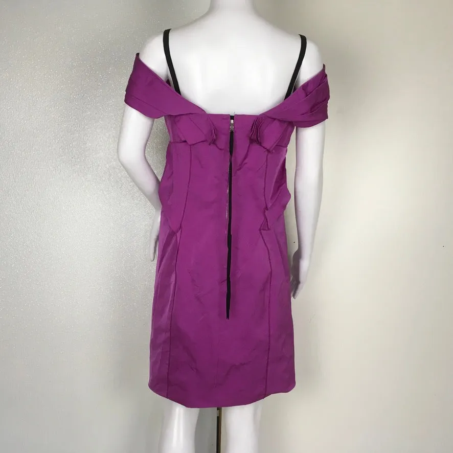 Marc Jacobs Fucshia Color Boat Neck Cap Sleeves Dress