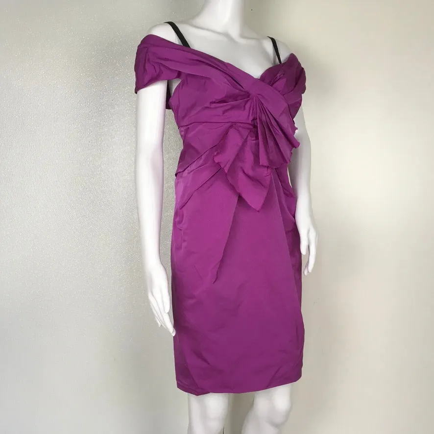 Marc Jacobs Fucshia Color Boat Neck Cap Sleeves Dress