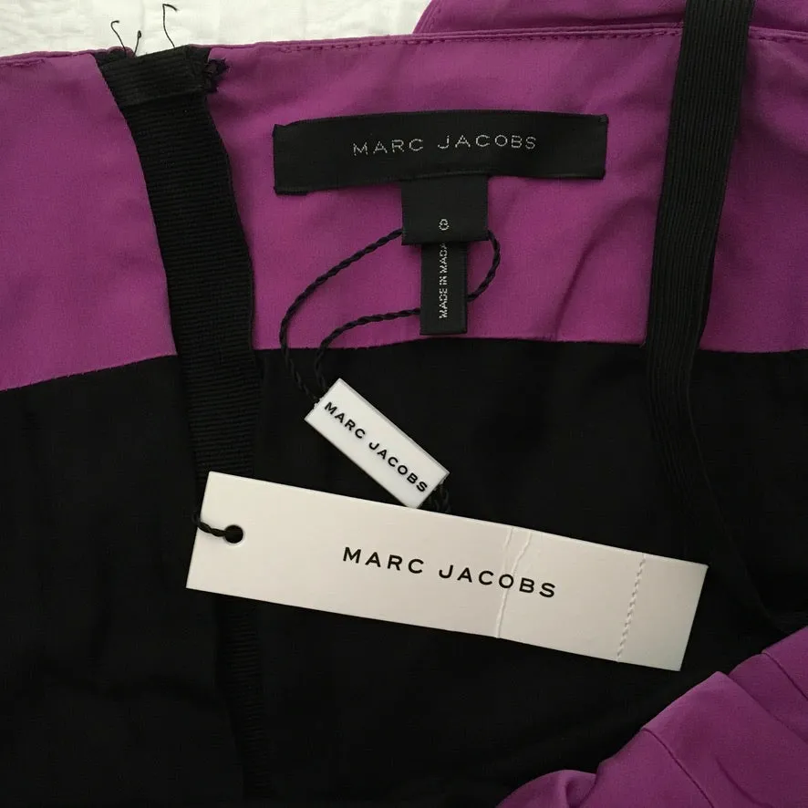 Marc Jacobs Fucshia Color Boat Neck Cap Sleeves Dress