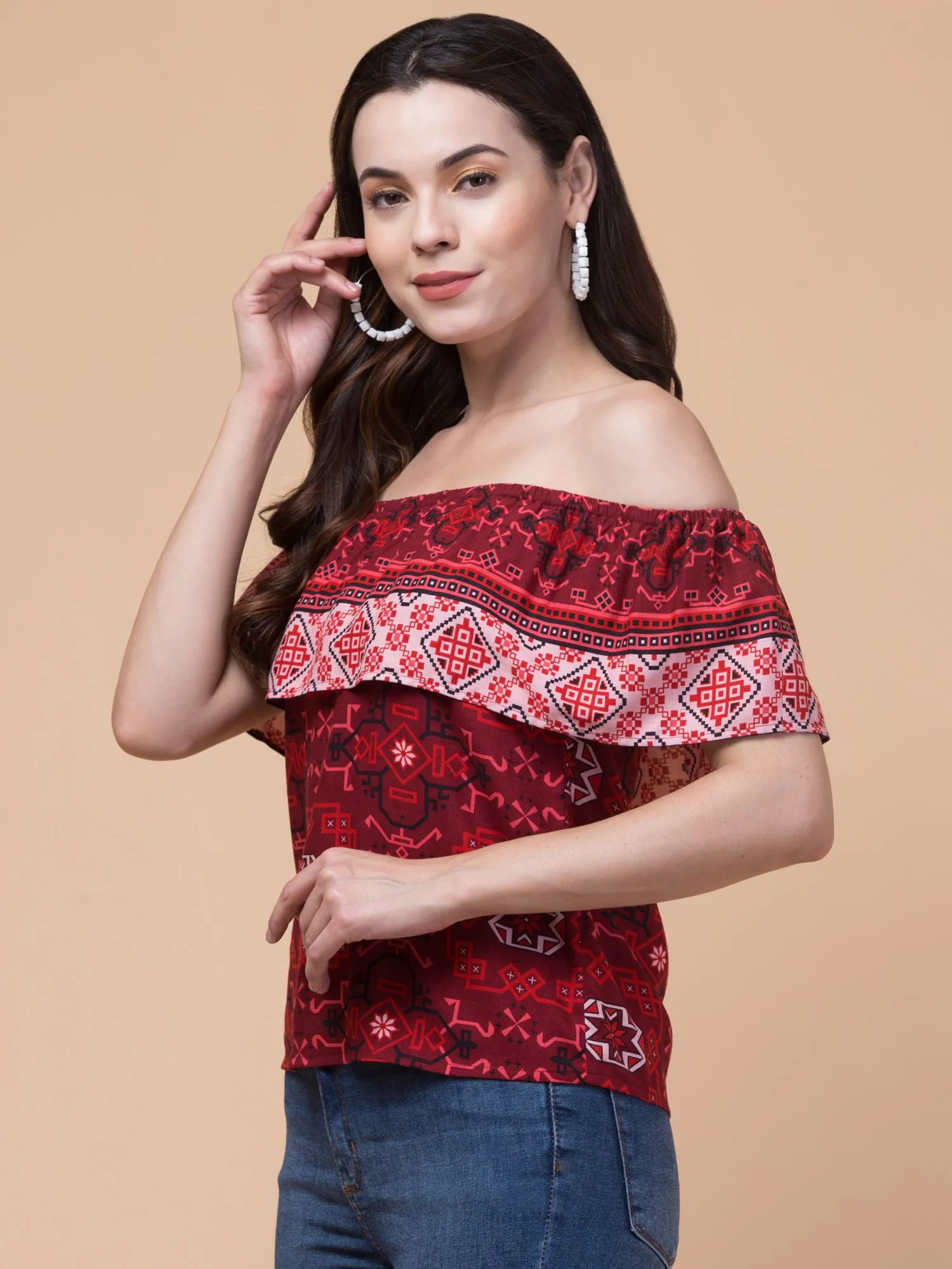 Maroon Blossom Top