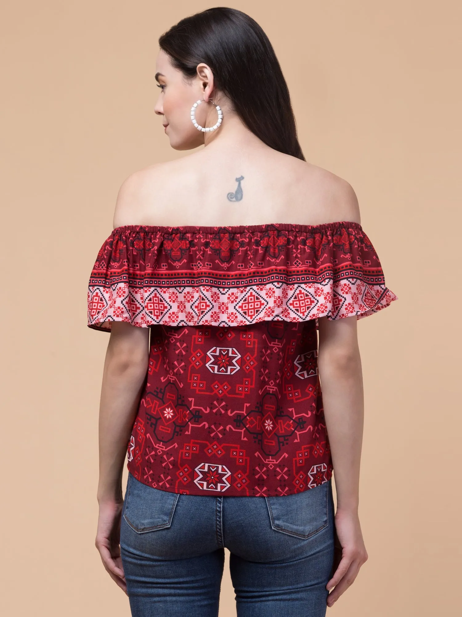 Maroon Blossom Top