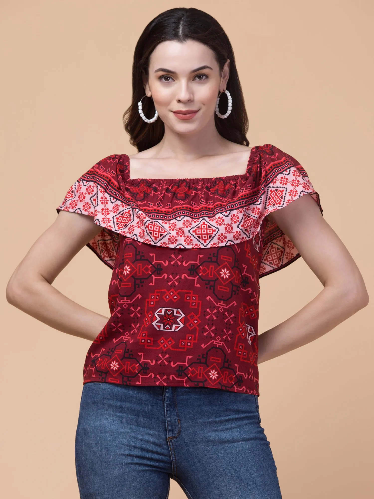 Maroon Blossom Top