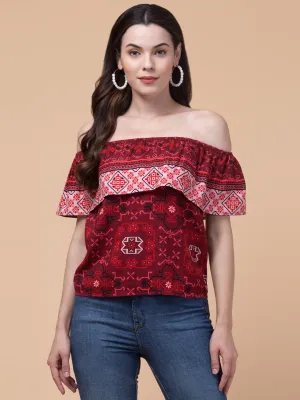 Maroon Blossom Top
