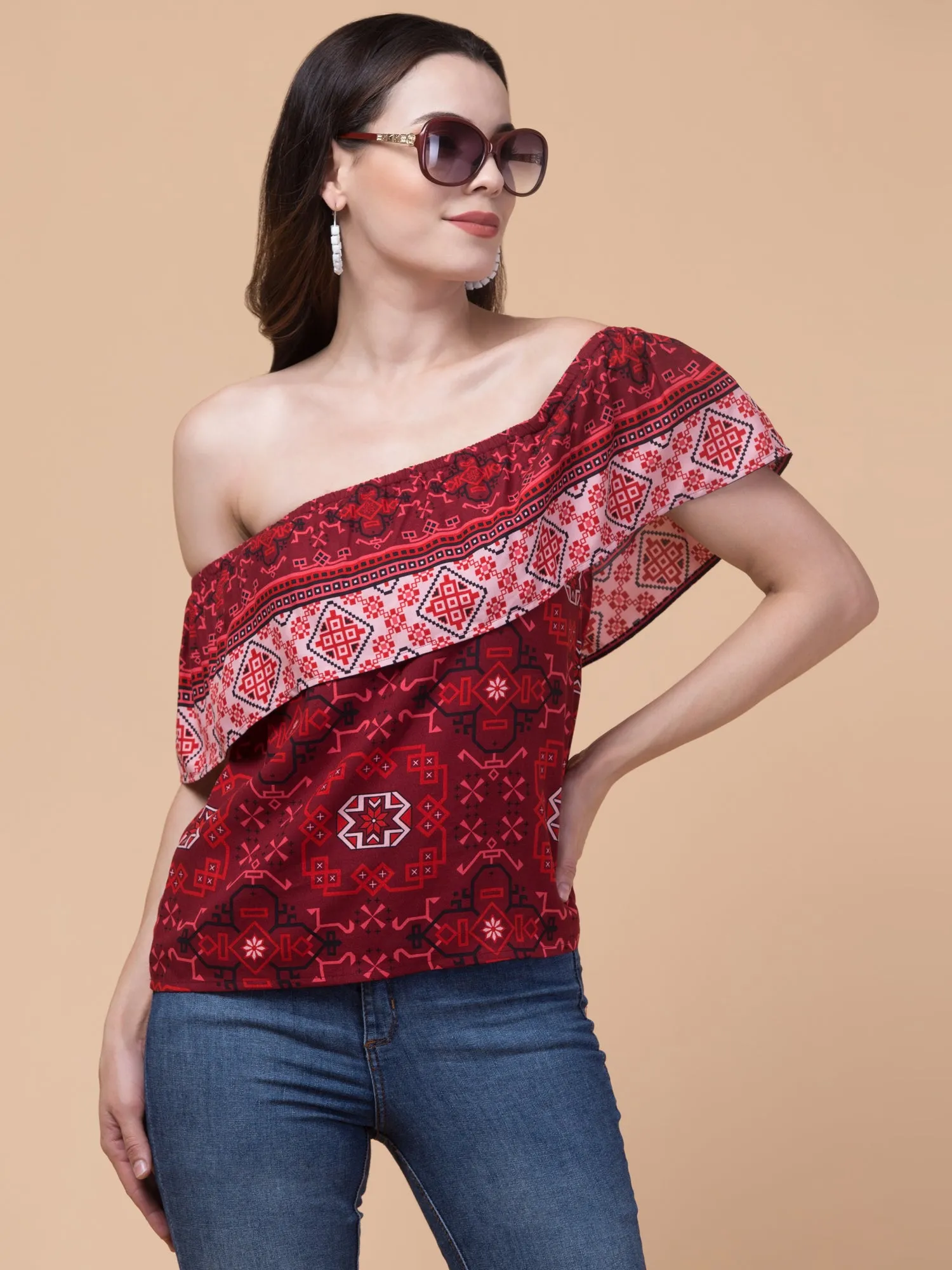 Maroon Blossom Top