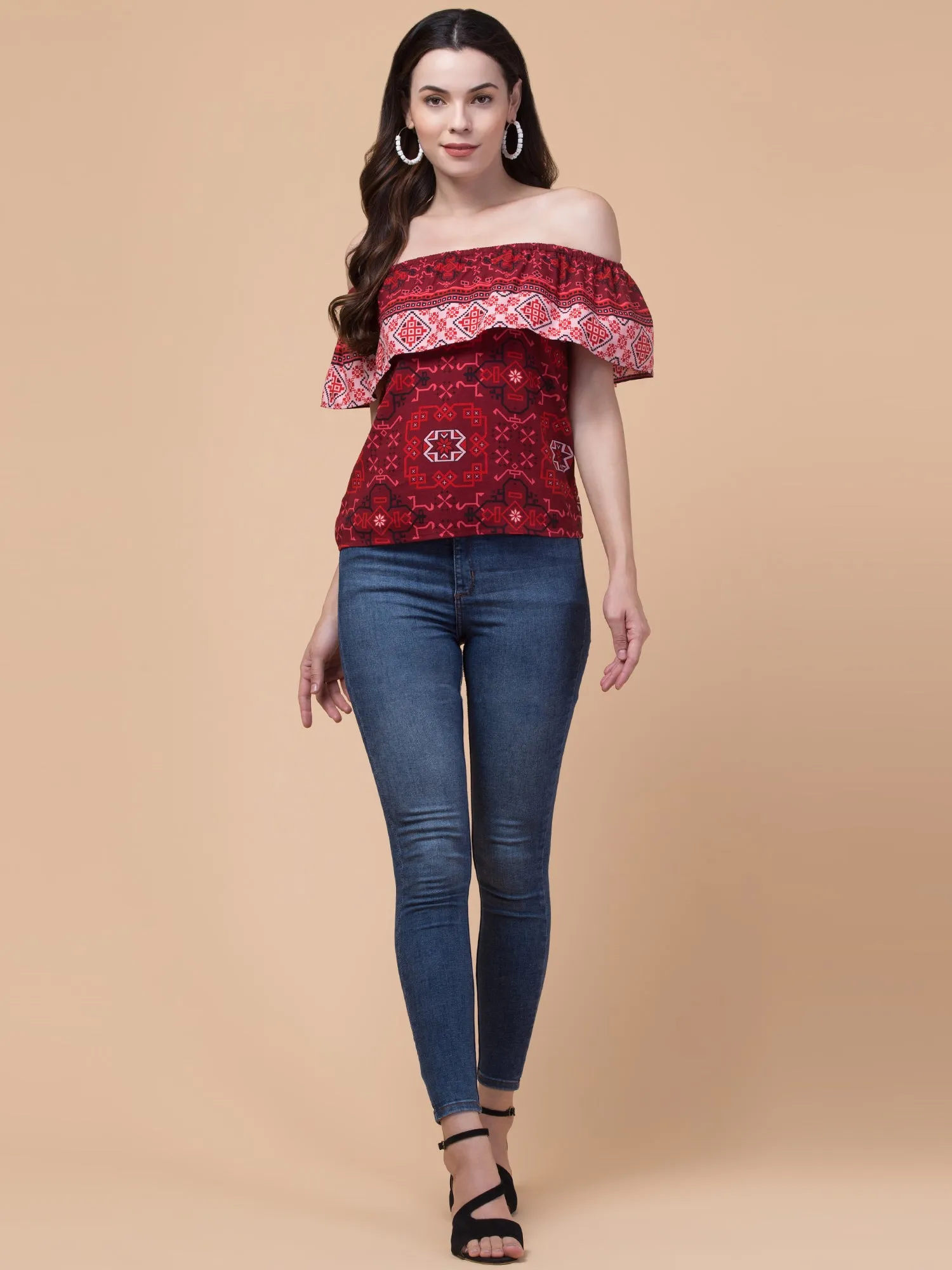 Maroon Blossom Top
