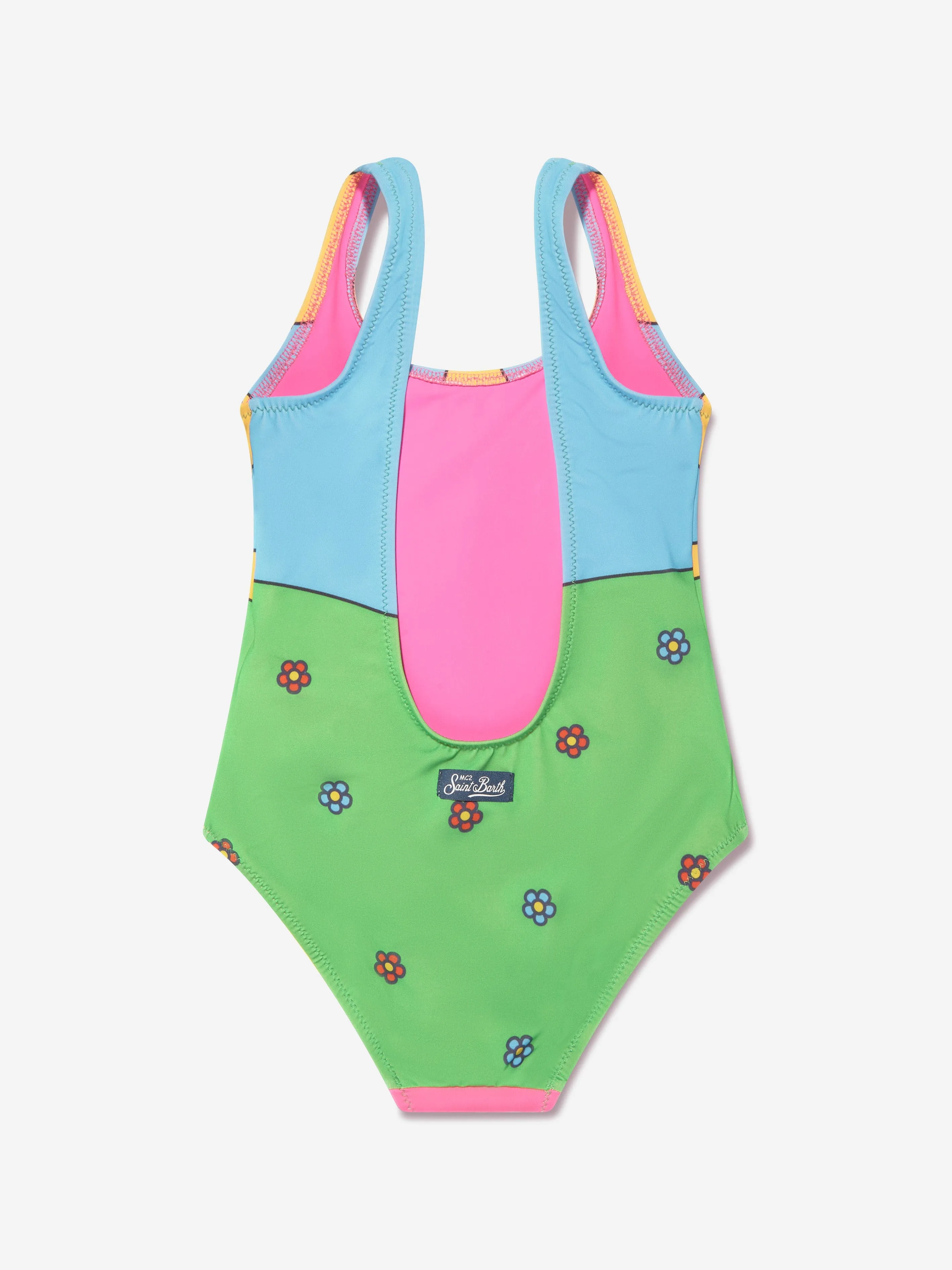 MC2 Saint Barth Girls Peaceful Land Swimsuit in Multicolour