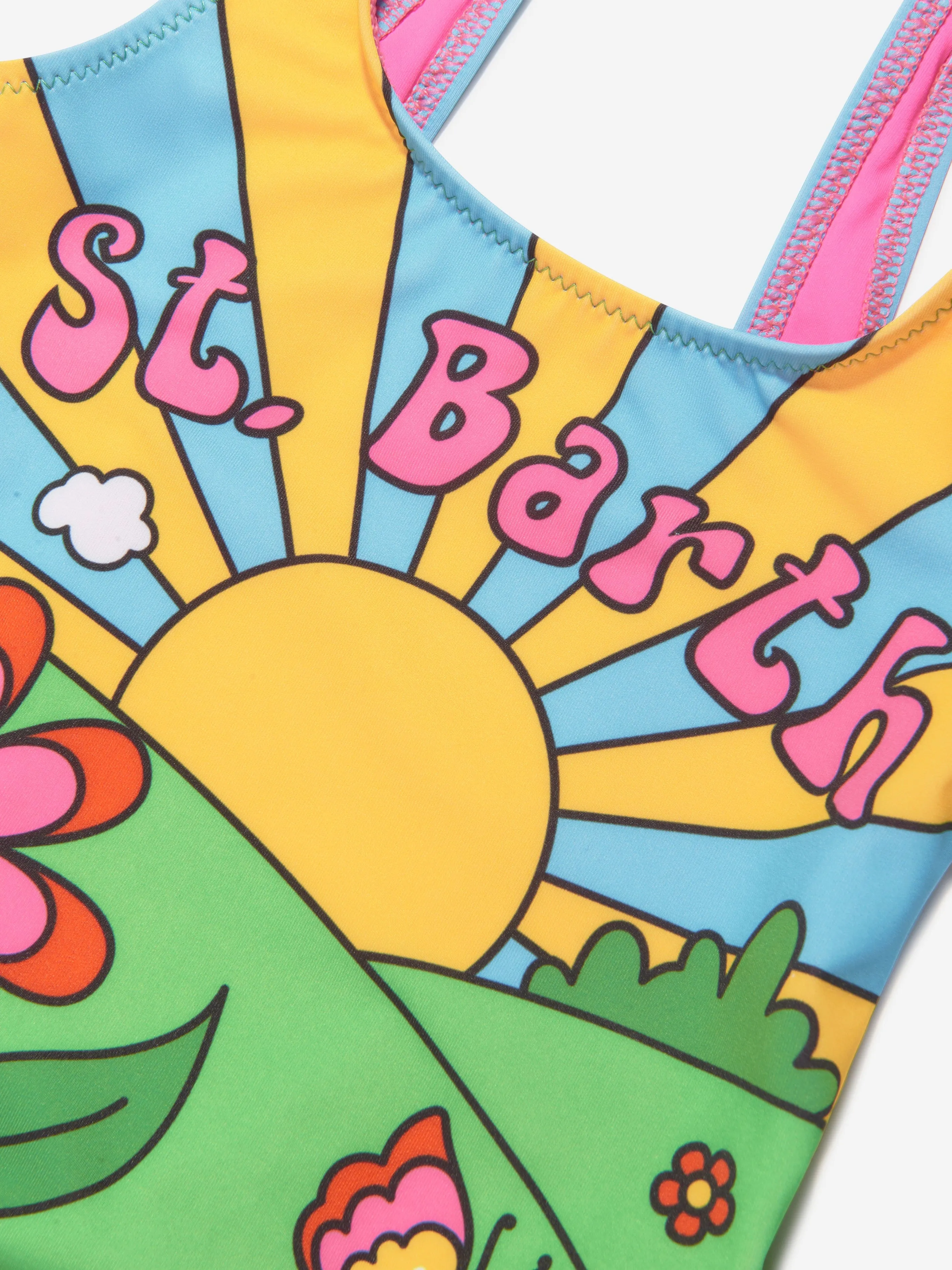 MC2 Saint Barth Girls Peaceful Land Swimsuit in Multicolour