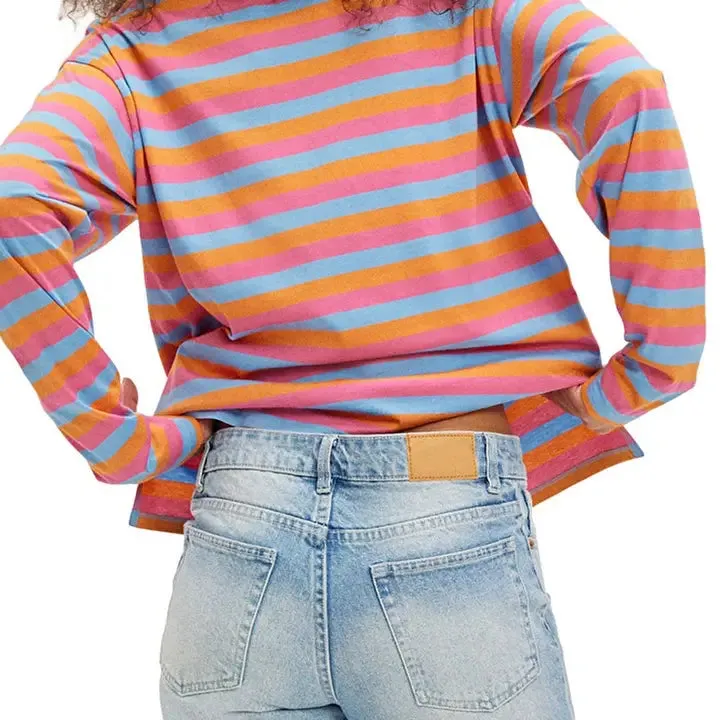 Michelle Striped Colorblock Sweatshirt