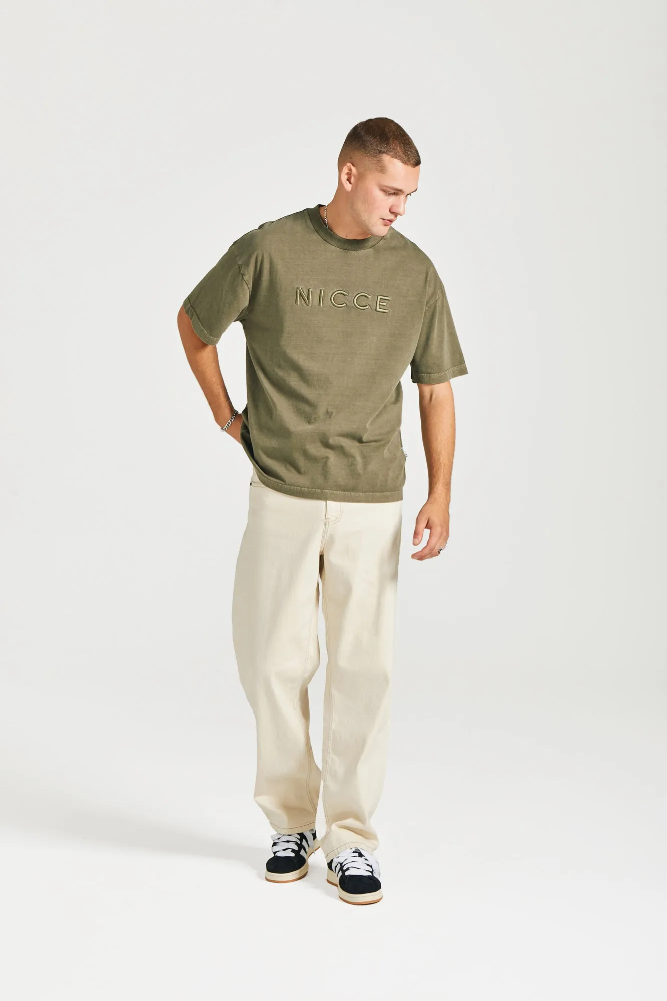 NICCE Mens Mercury Oversized T-Shirt | Juniper Green