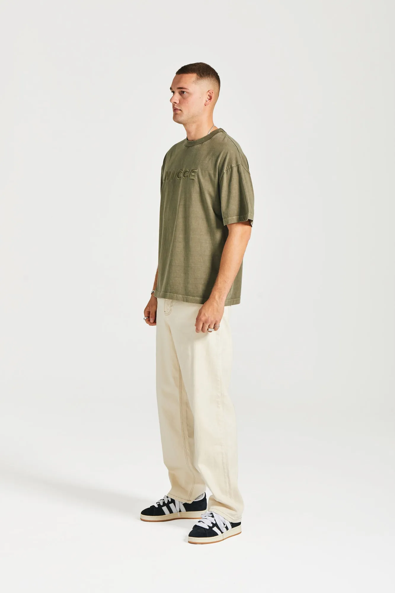 NICCE Mens Mercury Oversized T-Shirt | Juniper Green