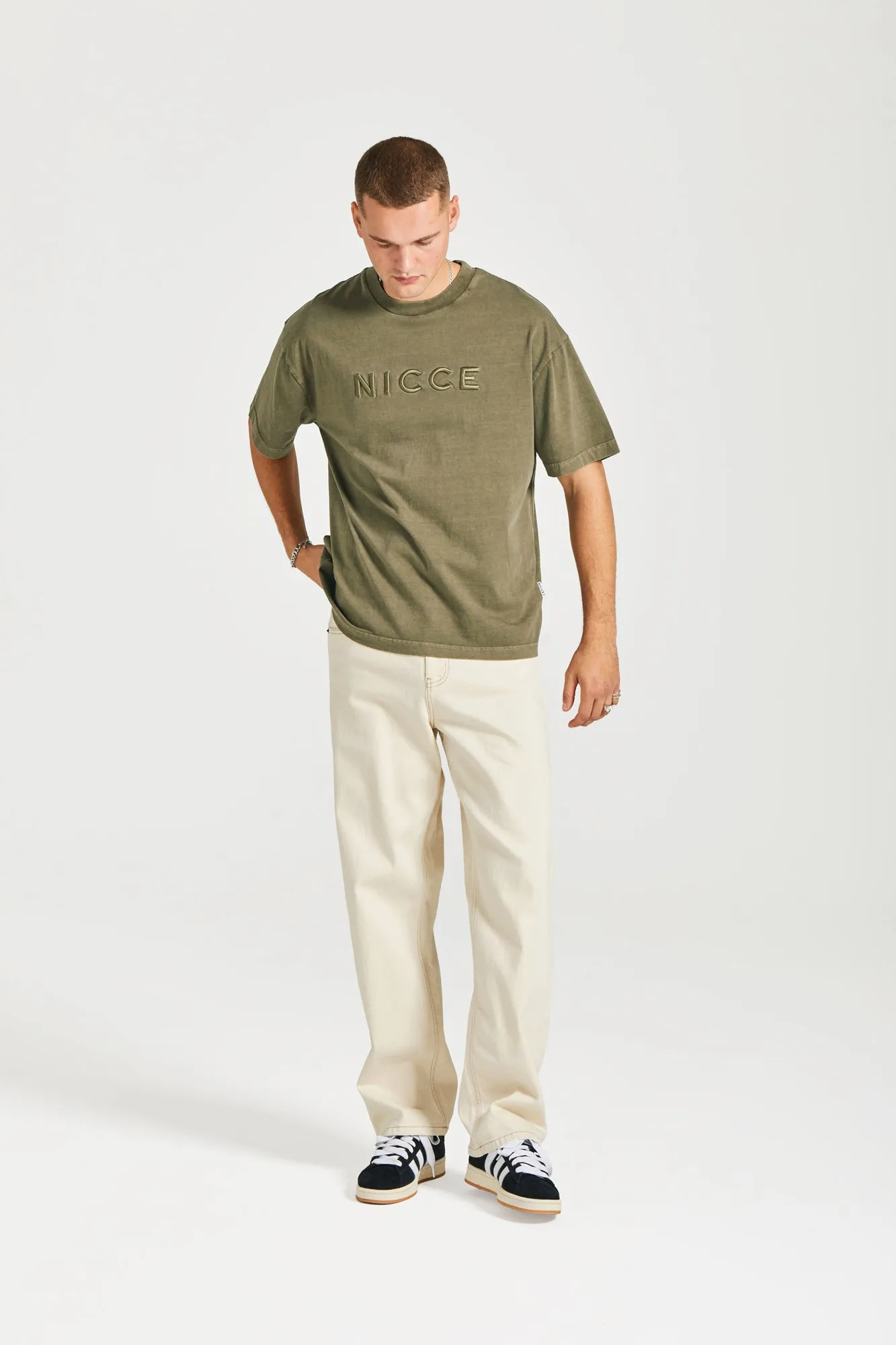 NICCE Mens Mercury Oversized T-Shirt | Juniper Green