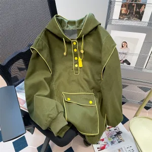 Niche Army Green Hooded Outwear