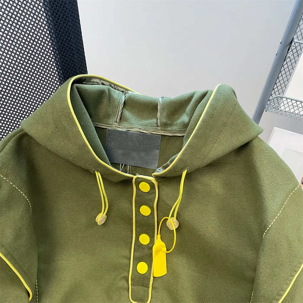Niche Army Green Hooded Outwear