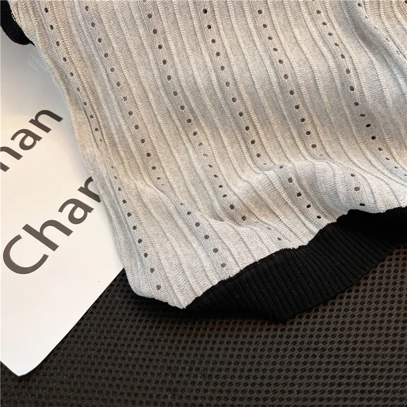 Niche Black&White Knitted Top