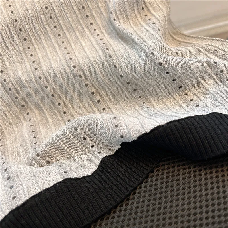 Niche Black&White Knitted Top