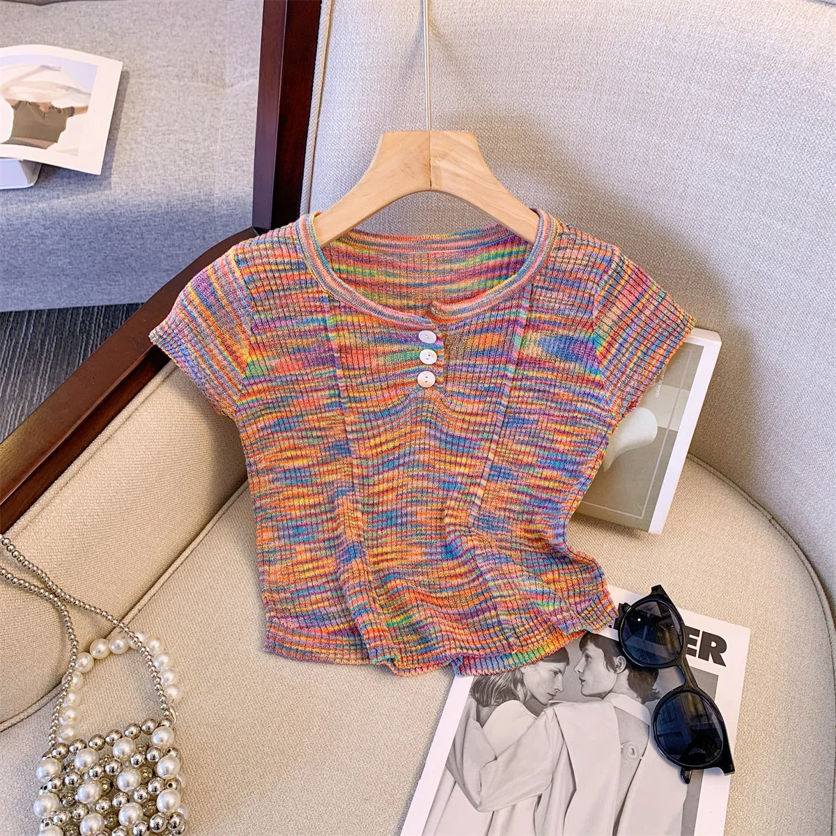 Niche V-neck Knitted Top